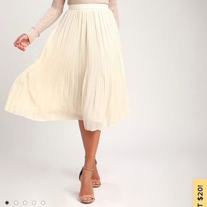 Cream midi skirt